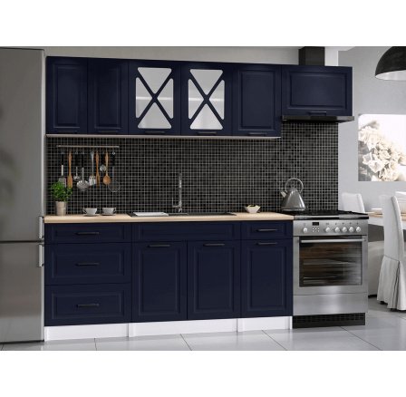 Kuchyňská linka Magda 240/180 tmavě modrá MAT Kuchyňská linka Magda 240/180 tmavě modrá MAT