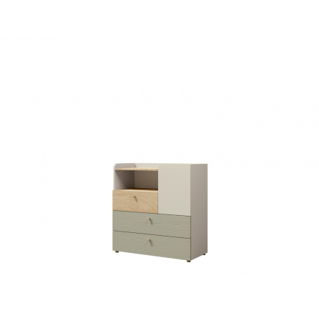 Komoda Yuva R10 béžová/dub/eukalyptus Komoda Yuva R10 béžová/dub/eukalyptus