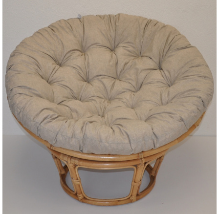 Ratanový papasan 110 cm medový polstr tmavě béžový melír Ratanový papasan 110 cm medový polstr tmavě béžový melír