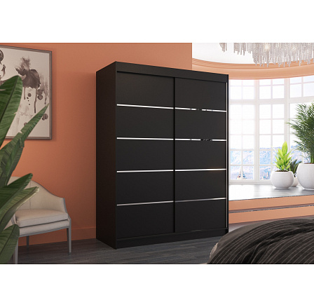 Posuvná skříň LUFT 150 Černá+Černá Posuvná skříň LUFT 150 Černá+Černá