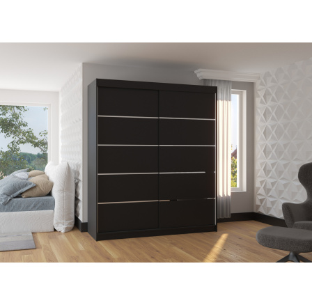 Posuvná skříň SPECTRA 180 Černá+Černá