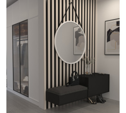 Zrcadlo Grace na pásku, Bílá, 80 cm