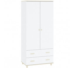 Šatní skříň GOODY 2D2S, Bílá/Akácie