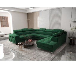Rohová sedací souprava ORION MAX I s funkcí spaní 225X350X255 cm - zelená , levá