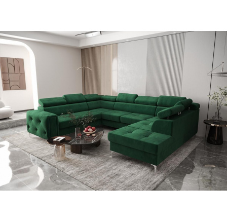 Rohová sedací souprava ORION MAX I s funkcí spaní 225X350X255 cm - zelená , levá