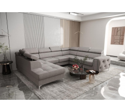 Rohová sedací souprava ORION MAX I s funkcí spaní 225X350X255 cm - šedá , pravá