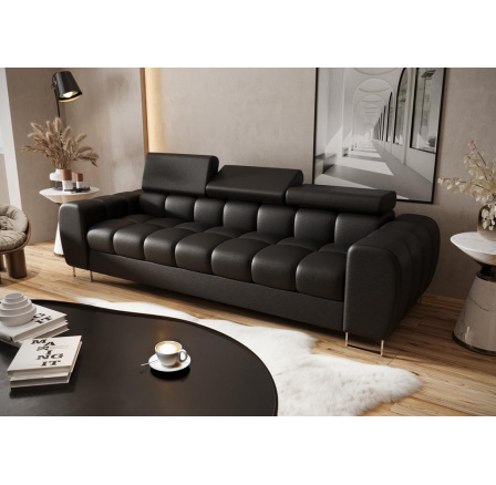 Sofa ASPEN III 265 cm přírodní kůže - černá kůže