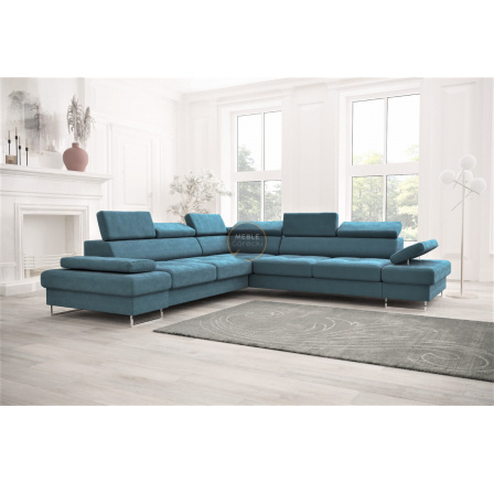 Rohová sedací souprava GALAXY MAX 280×280 - tyrkysová, pravá