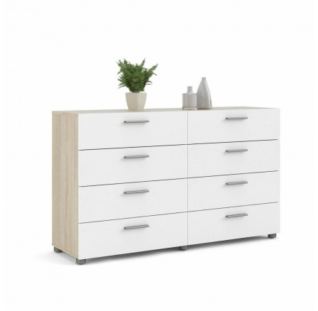 Komoda PEDRO 509, Dub sonoma/Bílý lesk