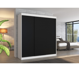 Posuvná skříň MEGAN 200 Bílá+Černá