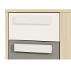 Noční stolek Drop 1301, Buk Fjord/Bílá/Šedá platina