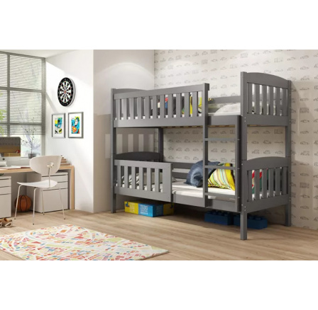 Dětská patrová postel KUBUS 90x200 cm, bez matrace, Grafit Dětská patrová postel KUBUS 90x200 cm, bez matrace, Grafit