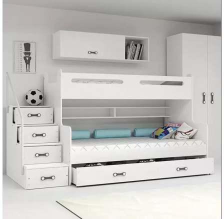 Dětská patrová postel MAX 3 Bílá bez matrace 120 X 200 Dětská patrová postel MAX 3 Bílá bez matrace 120 X 200