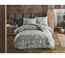 Flanelové francouzské povlečení 220x200, 70x90 cm Escama grey