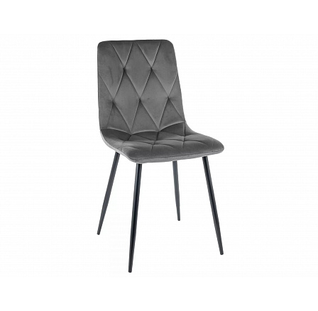 Jídelní židle TOM VELVET, šedý Bluvel 14/černý mat