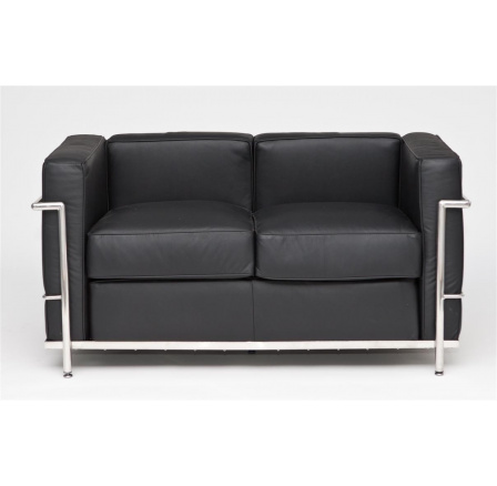 Dvojsedačková pohovka Kubik černá kůže TP Dvojsedačková pohovka Kubik černá kůže TP