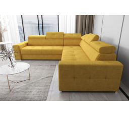 Rohová sedací souprava s funkcí spaní MARGO MAX 270x270 - žlutá , levá