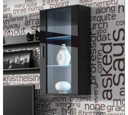 Závěsná vitrína SOHO S2, černá/černý lesk