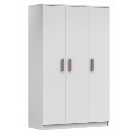 Šatní skříň 3D SMYK I - 19, Bílá Mat/Vřes