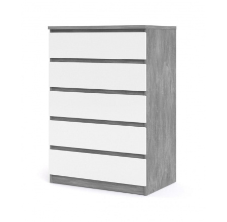 Komoda SIMPLICITY 231, Beton/Bílý lesk Komoda SIMPLICITY 231, Beton/Bílý lesk