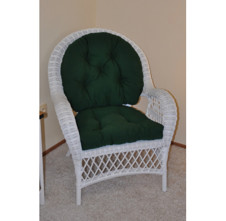 Ratanové křeslo Florida bílé polstr zelený dralon