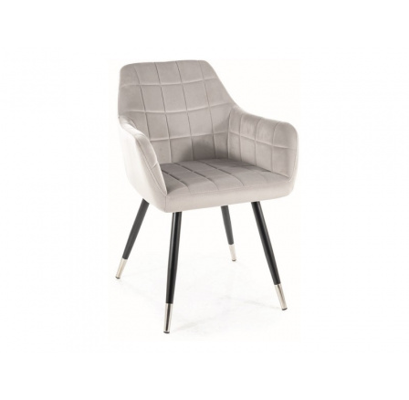 Jídelní židle NUXE VELVET, světle šedý Bluvel 03/černý mat/chrom Jídelní židle NUXE VELVET, světle šedý Bluvel 03/černý mat/chrom