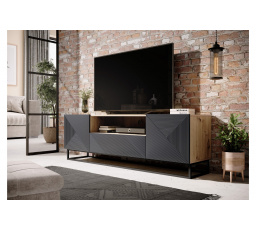 TV komoda Asha, dub artisan / rivier stone mat