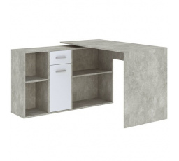 Psací stůl CARROLL 1D1S, Beton/Bílá