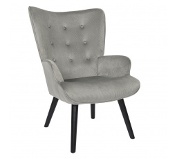 Křeslo ušák Gulia šedý manšestr