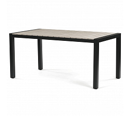 Zahradní stůl 160x90cm, hliník, polywood, černá, AZT-S1514 BK