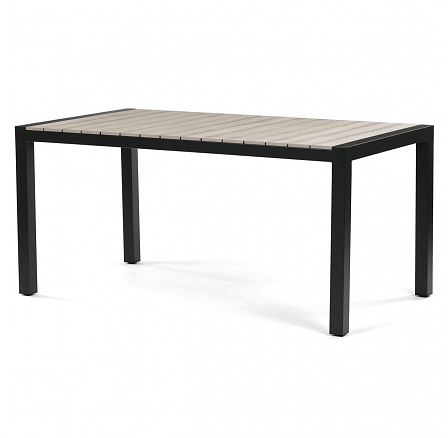 Zahradní stůl 160x90cm, hliník, polywood, černá, AZT-S1514 BK