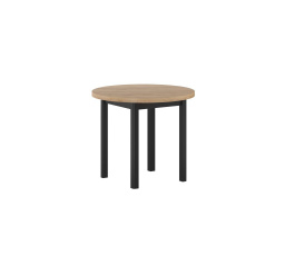 Stůl kulatý dub zlatý craft/černý Fi80 ST24-FX 80