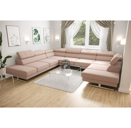 Rohová sedací souprava EMPORIO MAX I 300X350X220 - levá, růžová