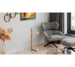 Pomocný stolek Claro kulatý průměr 30 cm - různé barvy na výběr - Dub Sonoma, Zlatý