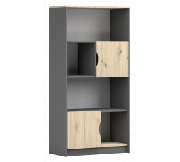 Regál 2D - JOY II 02, Šedá/Dub Artisan