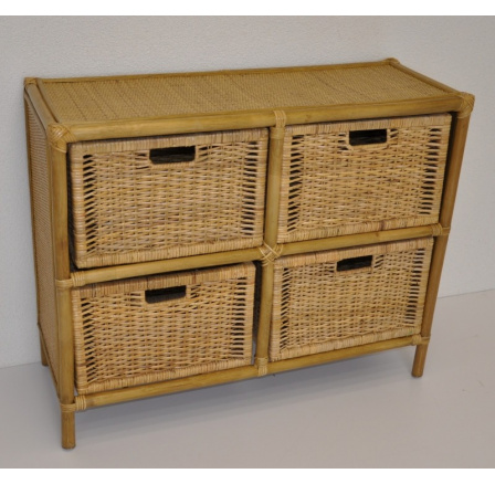 Ratanová komoda 4 zásuvky ratan FL Ratanová komoda 4 zásuvky ratan FL