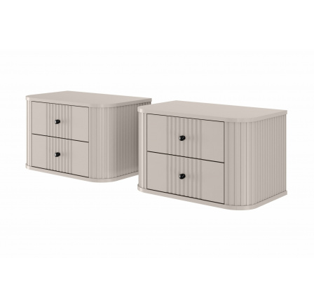 Sada nočních stolků Vesper, kašmír / černé úchyty