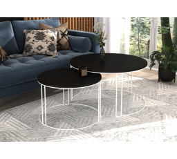 Konferenční stolek 2v1 ETTA Bílý+Černý