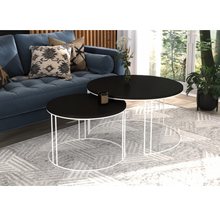 Konferenční stolek 2v1 ETTA Bílý+Černý