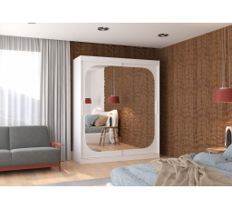 Posuvná skříň se zrcadlem ARIZONA 180 Bílá+Bílá