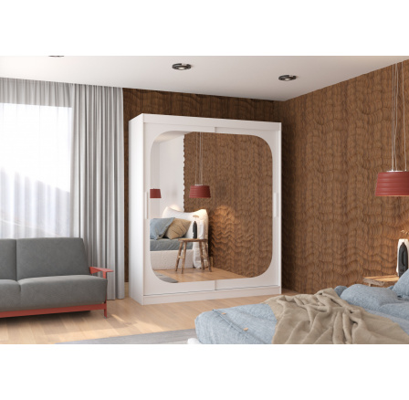 Posuvná skříň se zrcadlem ARIZONA 180 Bílá+Bílá