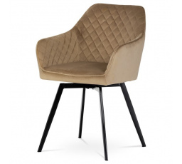 Jídelní židle, béžová, sametová látka, DCH-425 CAP4
