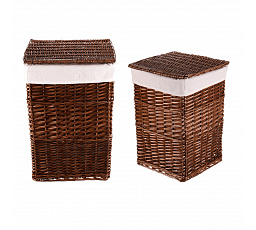 Koš prádelní - proutěný, s víkem, přírodní, cena za sadu 2 ks