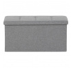 Taburet s úložným prostorem, šedá, jemně hrubá látka, TAB-462 GREY2