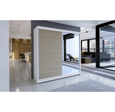 Šatní skříň TAISA I 180, Bílá/ Dub sonoma Šatní skříň TAISA I 180, Bílá/ Dub sonoma