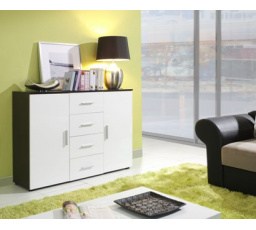 Komoda UNI, wenge/bílý lesk