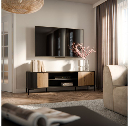 Tv komoda MERCI 180 EF, černý/artisan Tv komoda MERCI 180 EF, černý/artisan