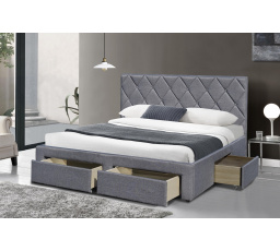 Postel s úložným prostorem BETINA 160 cm, Šedá