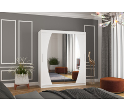 Posuvná skříň se zrcadlem BALTIMORE 180 Bílá+Bílá