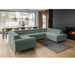 Rohová sedací souprava ve tvaru U LOUIS, Poco 100 Pravá